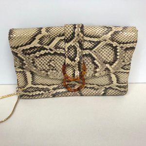 Judith Leiber snakeskin clutch + coin purse
